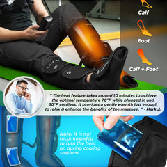 Lunix LX1 foot and calf compression massager in charcoal black with adjustable straps and control panel visible.