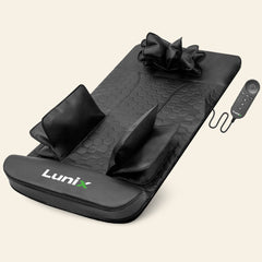 Lunix LX27 stretching mat and massager in charcoal black, health and beauty product with textured surface for relaxation and stretching.