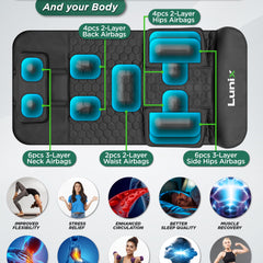 Lunix LX27 Stretching Mat Massager in charcoal black, used for relaxation and muscle relief during health and beauty routines.