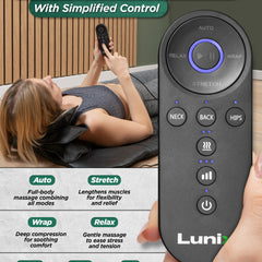 Lunix LX27 stretching mat and massager in charcoal black, designed for health and relaxation exercises.