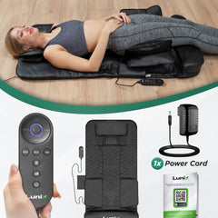 Lunix LX27 stretching mat and massager in charcoal black, designed for health and relaxation exercises.