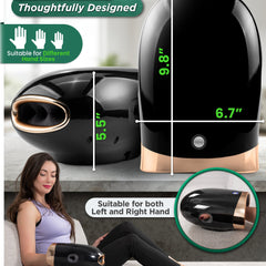 Lunix LX30 rolling hand massager with kneading, compression, heat, cooling fan in charcoal black, designed for hand relaxation and therapy.