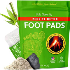 Lure Essentials Sole Serenity Foot Pads with zeolite and botanical ingredients, designed for detox and relaxation.
