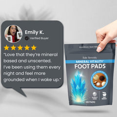 Lure Essentials Mineral Vitality Detox Foot Pads with Fulvic Acid, Sea Salt, and Magnesium for foot detoxification and wellness.