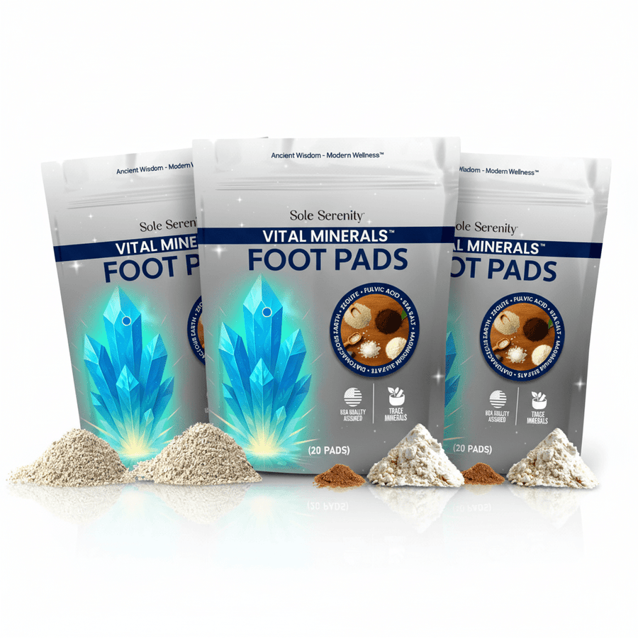 Lure Essentials Mineral Vitality Detox Foot Pads with fulvic acid, sea salt, and magnesium for foot detox and revitalization.
