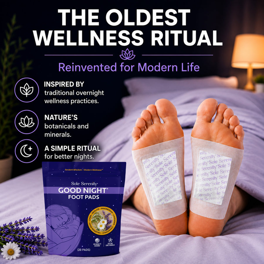 Lure Essentials Good Night Sleep and Detox Foot Pads set, featuring 10 pairs of soothing foot pads for restful sleep and detoxification.