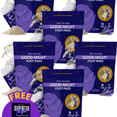 Lure Essentials Good Night Sleep and Detox Foot Pads, 10-night pack, natural herbal foot pads for relaxation and detoxification.