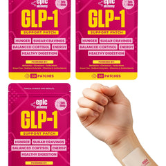 Lure Essentials Epic Body GLP-1 Berberine patches for weight management and metabolic support, shown on a neutral background.