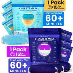 Lure Essentials steam and chill eye mask bundle with soft fabric and relaxing design for soothing eye comfort.