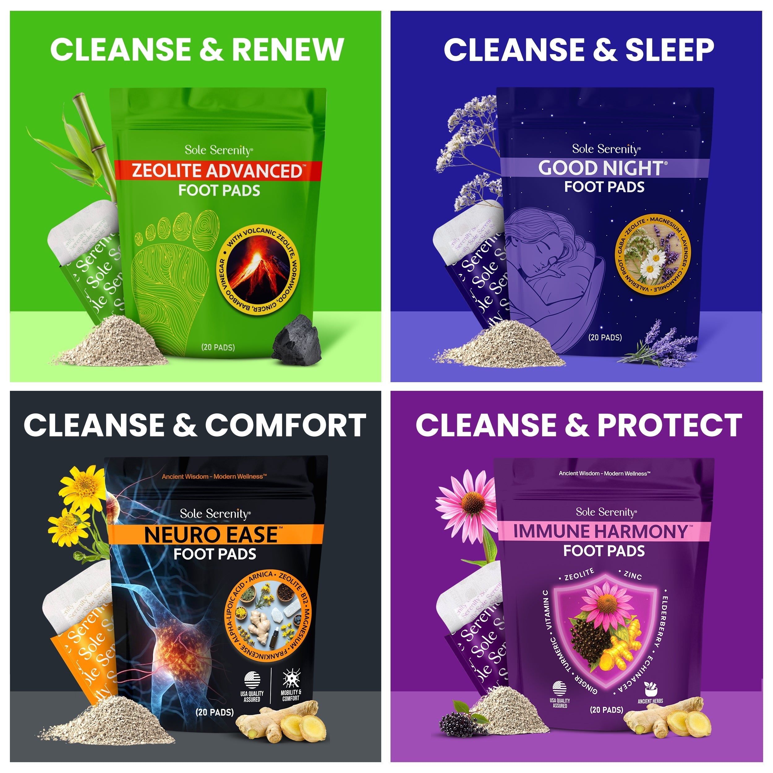 Lure Essentials The Essentials 4 Pack Foot Pads Bundle with soft, comfortable gel foot pads for added support and relief