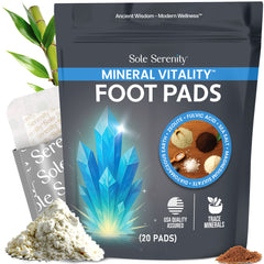 Lure Essentials Vital Minerals and Good Night Sleep Foot Pads 2-pack bundle showing foot pads with mineral ingredients on a white background