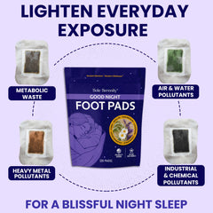 Lure Essentials Vital Minerals and Good Night Sleep Foot Pads 2-pack bundle, showing the product packaging and foot pads.