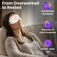 Lure Essentials Eye Serenity Steam Eye Mask variety pack for eye care and wellness, with soft fabric and relaxing steam therapy.