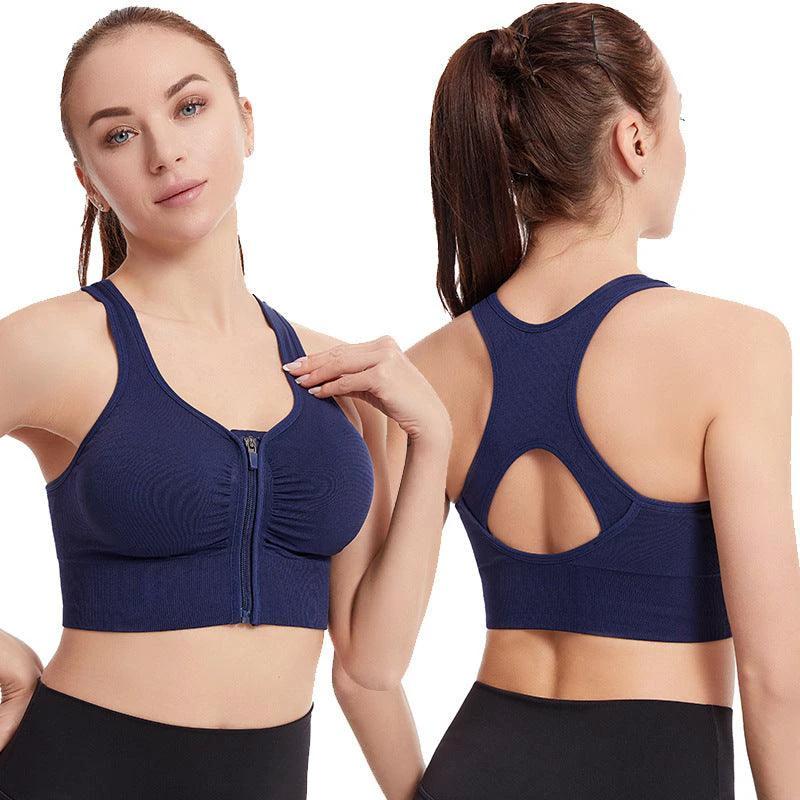 Mandotos shockproof push-up plus size sports bra with supportive design, ideal for running, yoga, and fitness activities.
