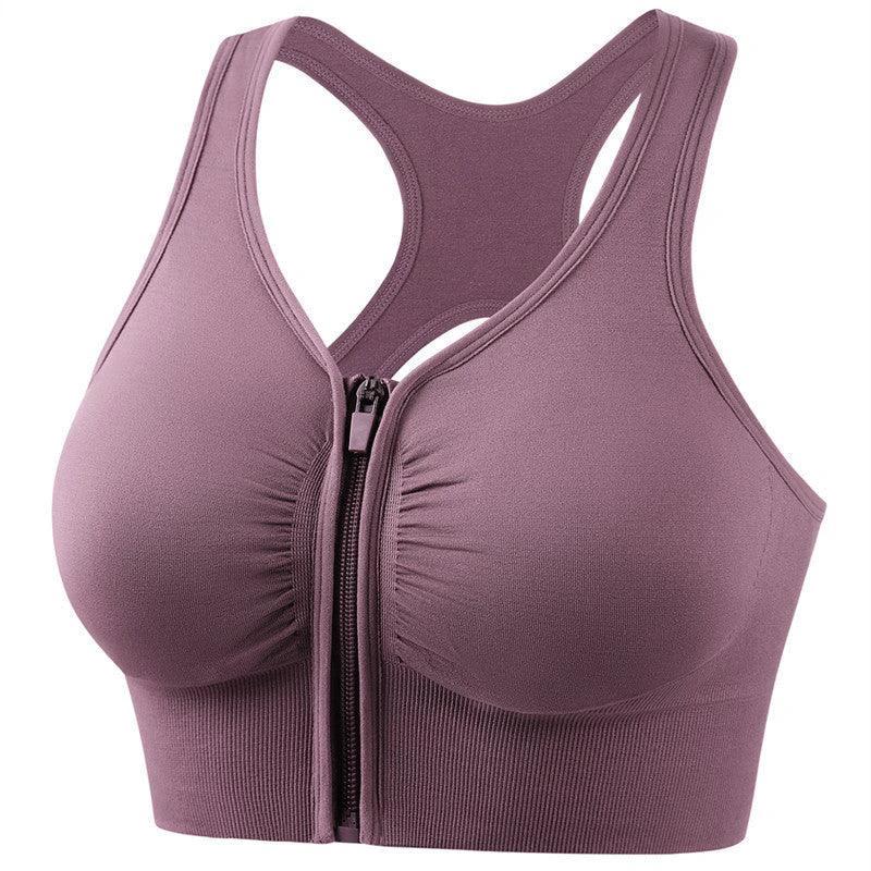 Mandotos shockproof plus size running and yoga sports bra with push-up support, designed for fitness and sports activities.