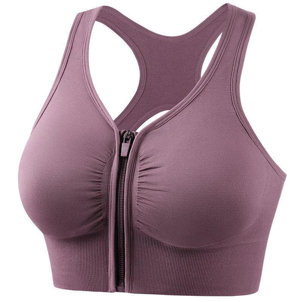 Mandotos shockproof plus size running and yoga sports bra with push-up support, designed for fitness and sports activities.