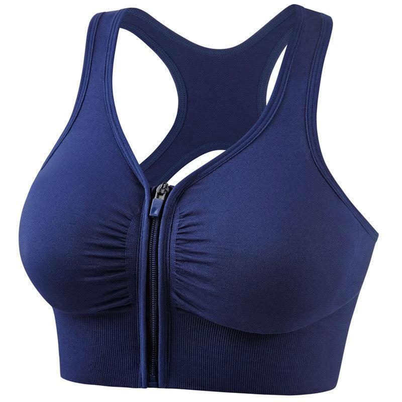 Plus size MANDOTOS shockproof push-up sports bra for running, yoga, and fitness with supportive design and comfortable fit.