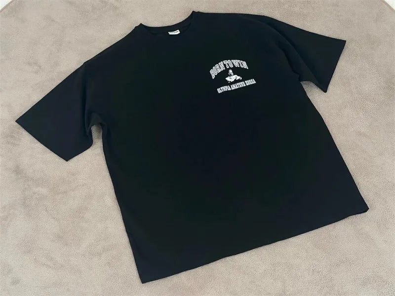 Men's MANDOTOS cotton fitness T-shirt, short sleeve summer gym tee, casual athletic wear, breathable fabric for active training.