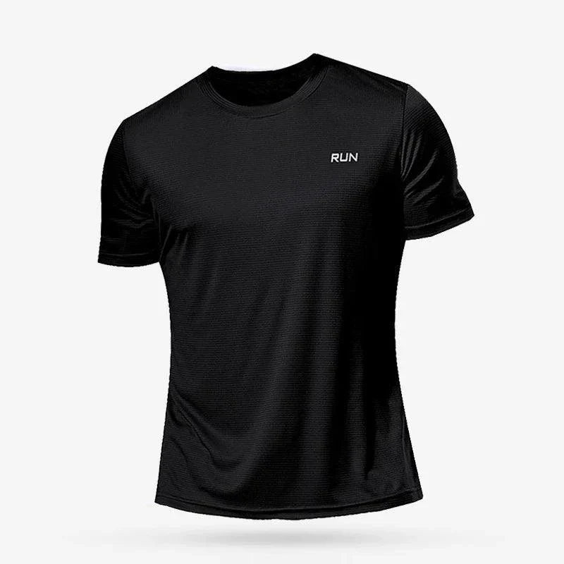 Men's quick dry compression fitness T-shirt by MANDOTOS, showcasing a fitted athletic shirt designed for active wear.