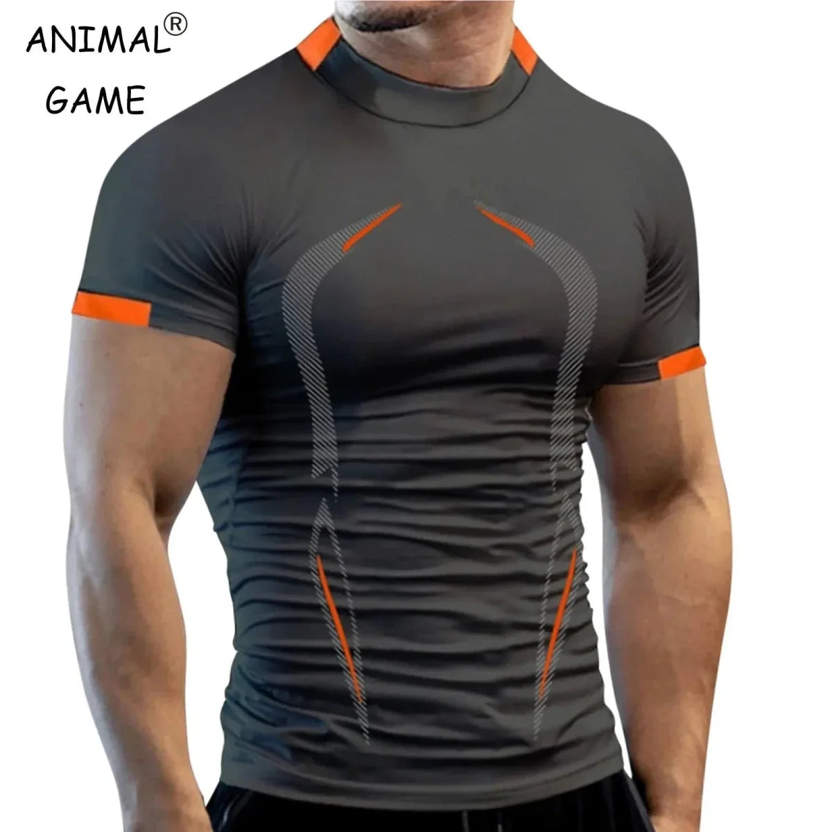 Mandotos men's summer gym T-shirt, breathable, quick-drying fabric, ideal for jogging, running, and fitness training.