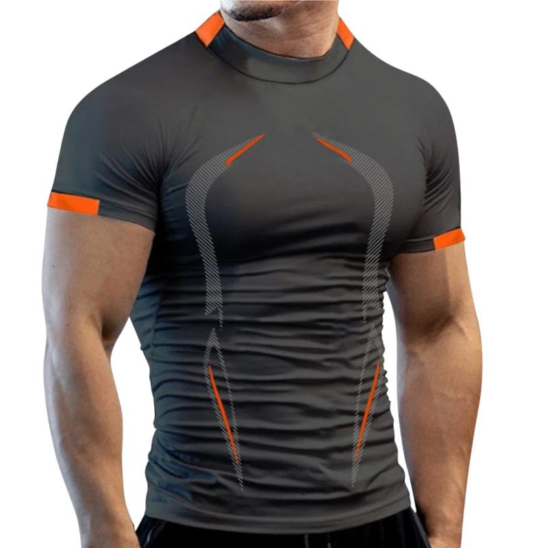 Mandotos men's summer gym T-shirt, breathable quick-drying fabric, ideal for jogging, running, and training workouts.