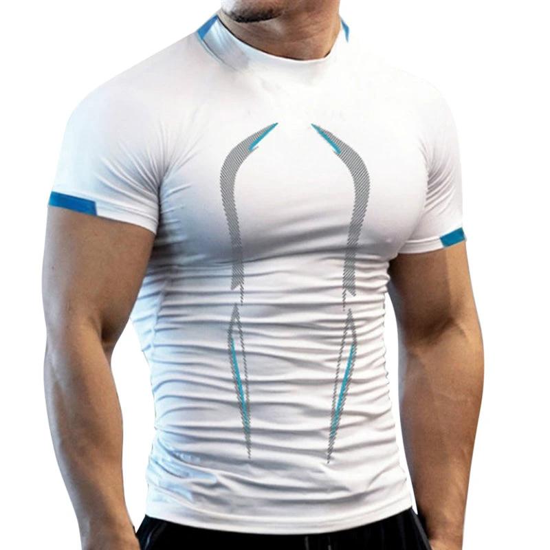 Mandotos men's summer breathable gym T-shirt, quick-drying jogging and running fitness top, suitable for training and active wear.