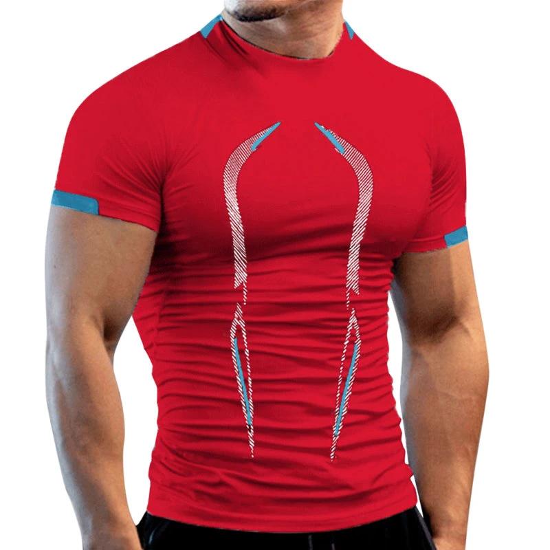 Mandotos men's summer gym T-shirt, breathable, quick-drying fabric, ideal for jogging, running, and training workouts.