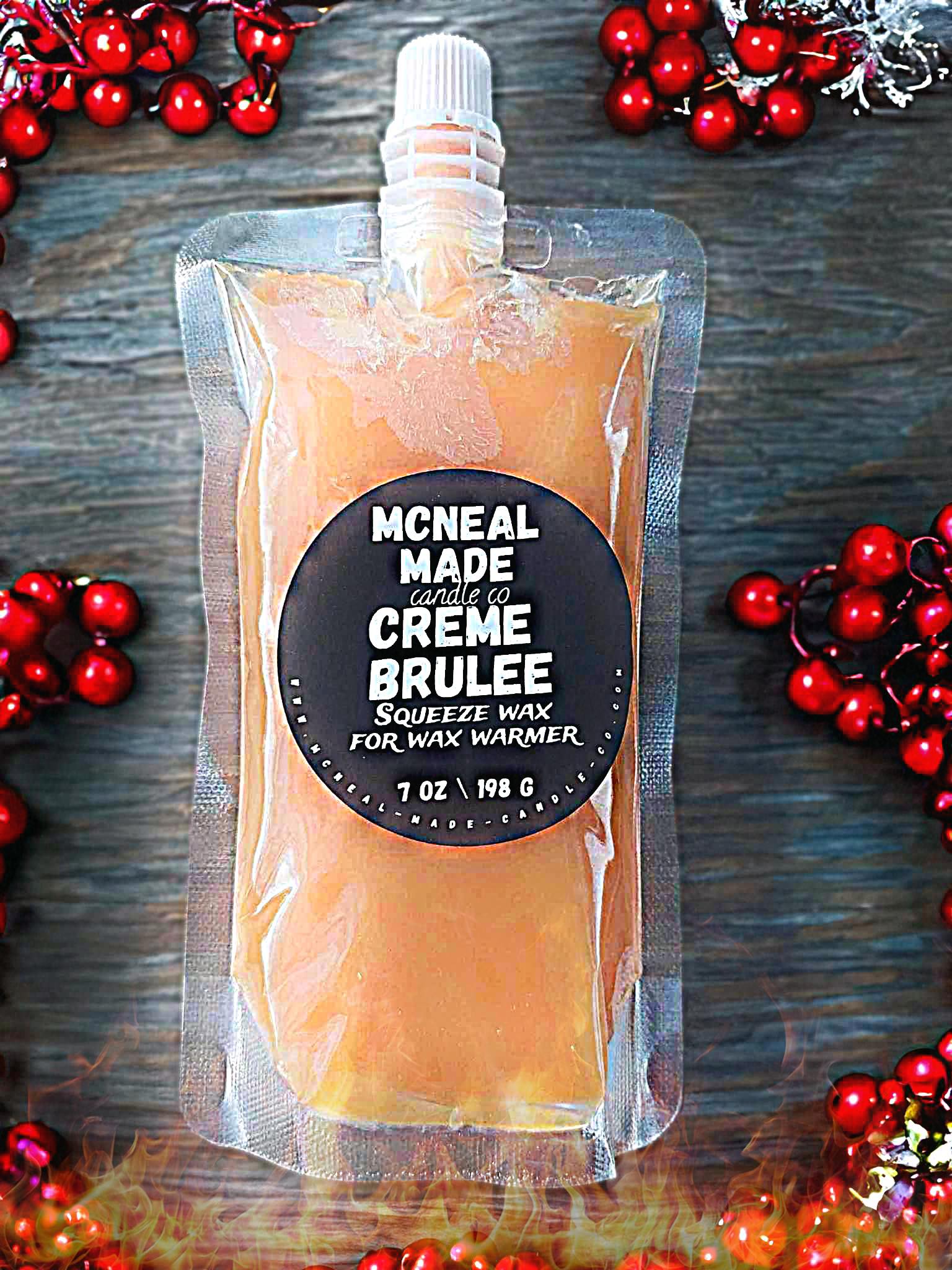 Squeezable wax melt pouch by McNeal Made Candle Co, with birthday cake scent, showing the flexible pouch and vibrant packaging.