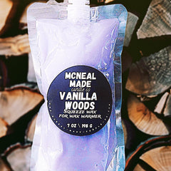 McNeal Made Candle Co Squeezable Wax Melt Pouch with birthday cake scent, showcasing the flexible pouch and vibrant fragrance.