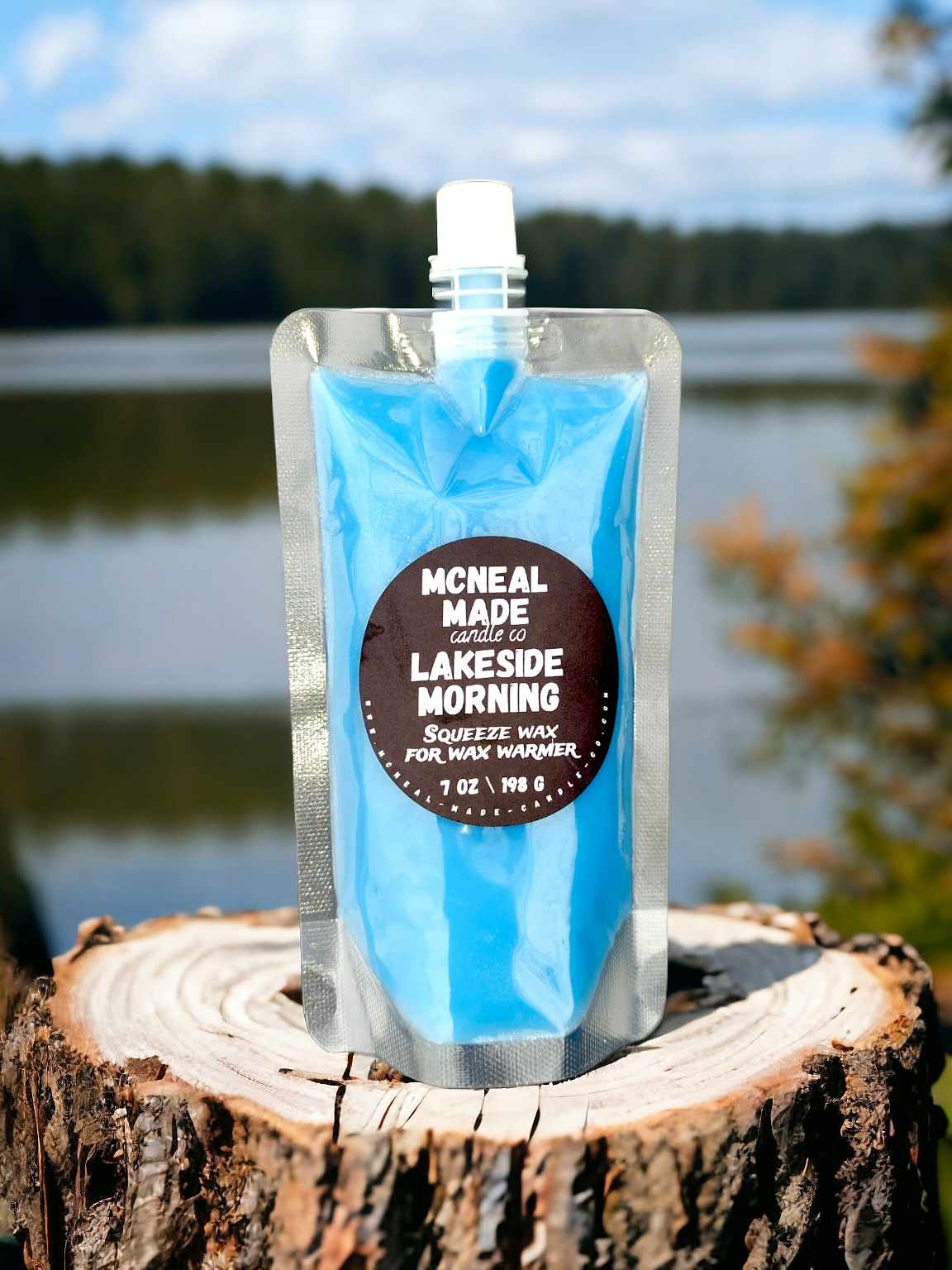 McNeal Made Candle Co squeezable wax melt pouch with birthday cake scent, highly fragrant and long-lasting aromatherapy home fragrance.