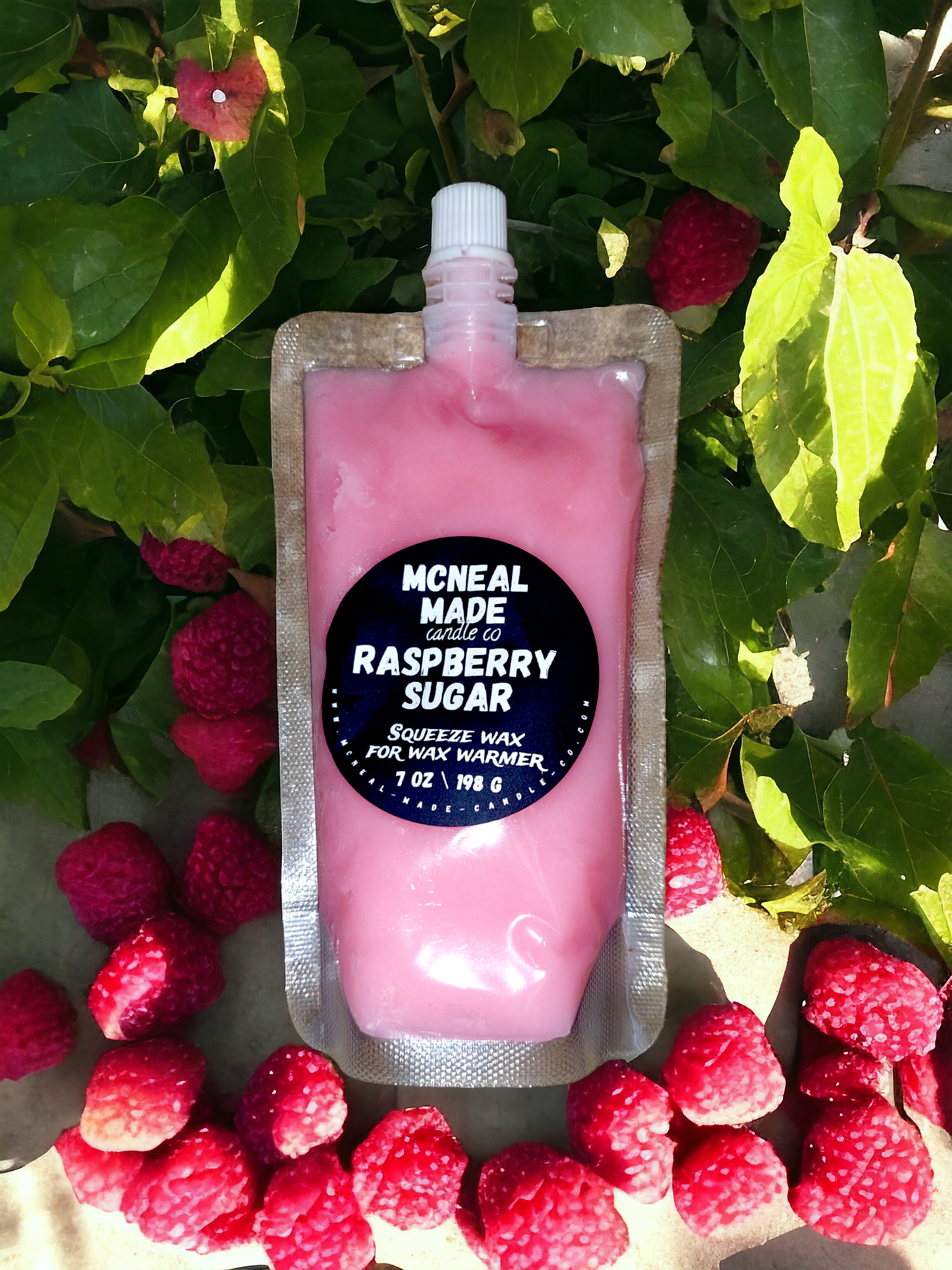 McNeal Made Candle Co Squeezable Wax Melt Pouch with birthday cake scent, highly fragrant, long-lasting aromatherapy home fragrance.