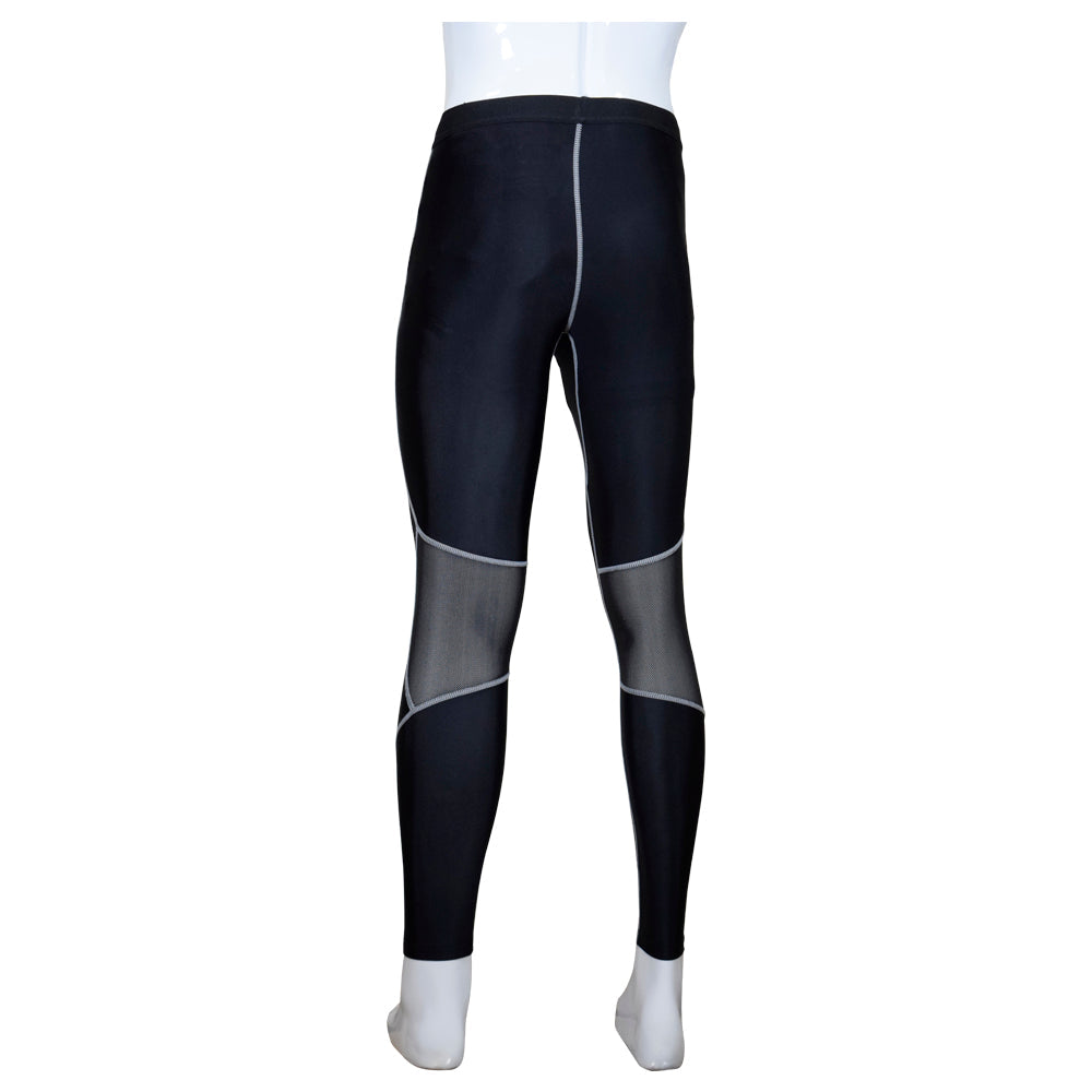 MRX men's compression trouser pant in black and gray, base layer active wear, designed for support and comfort during workouts.