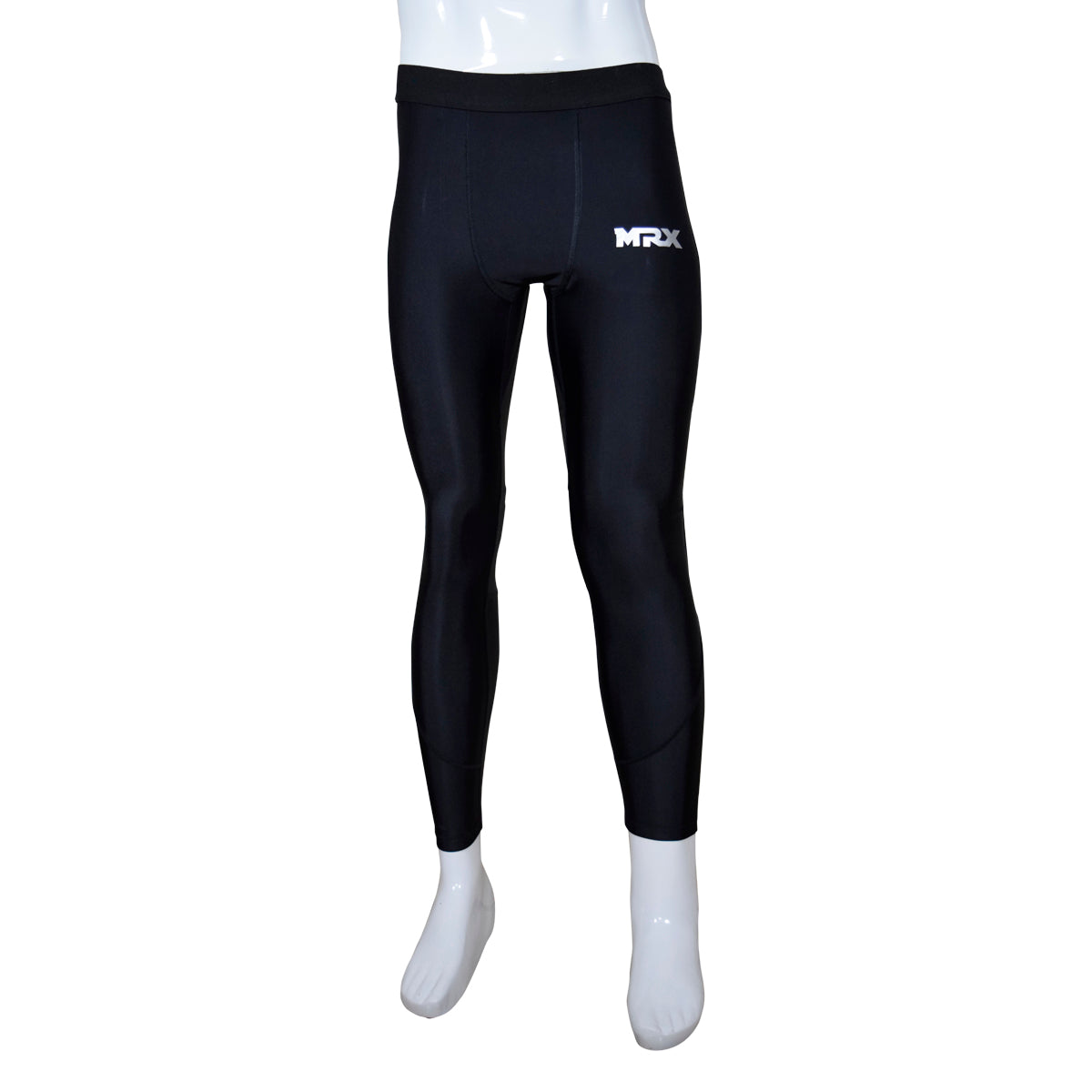 MRX men's compression trouser pant in black and gray, base layer active wear, designed for support and comfort during workouts.