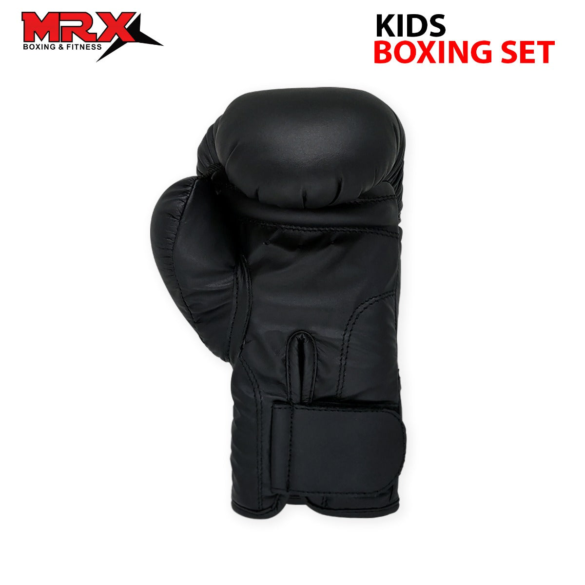 MRX Kids boxing gloves 6 oz with filled punching bag, suitable for boys and girls, designed for safe boxing practice.