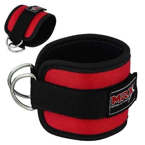 Black MRX weight lifting ankle straps for men and women, designed for gym training and weightlifting support.