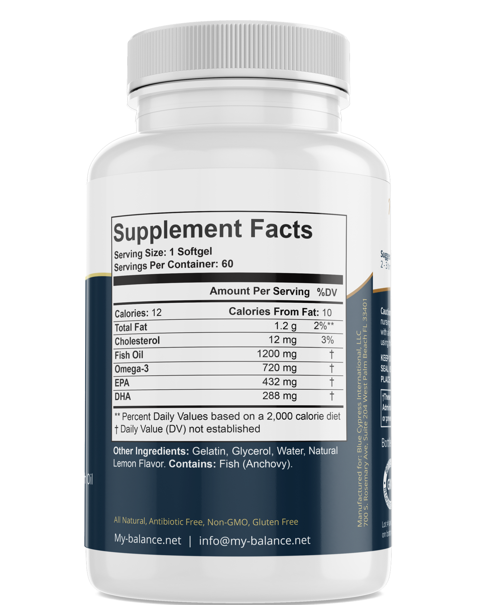 My Balance Omega Fish Oil gel capsules with Omega-3 fatty acids in clear softgel form.