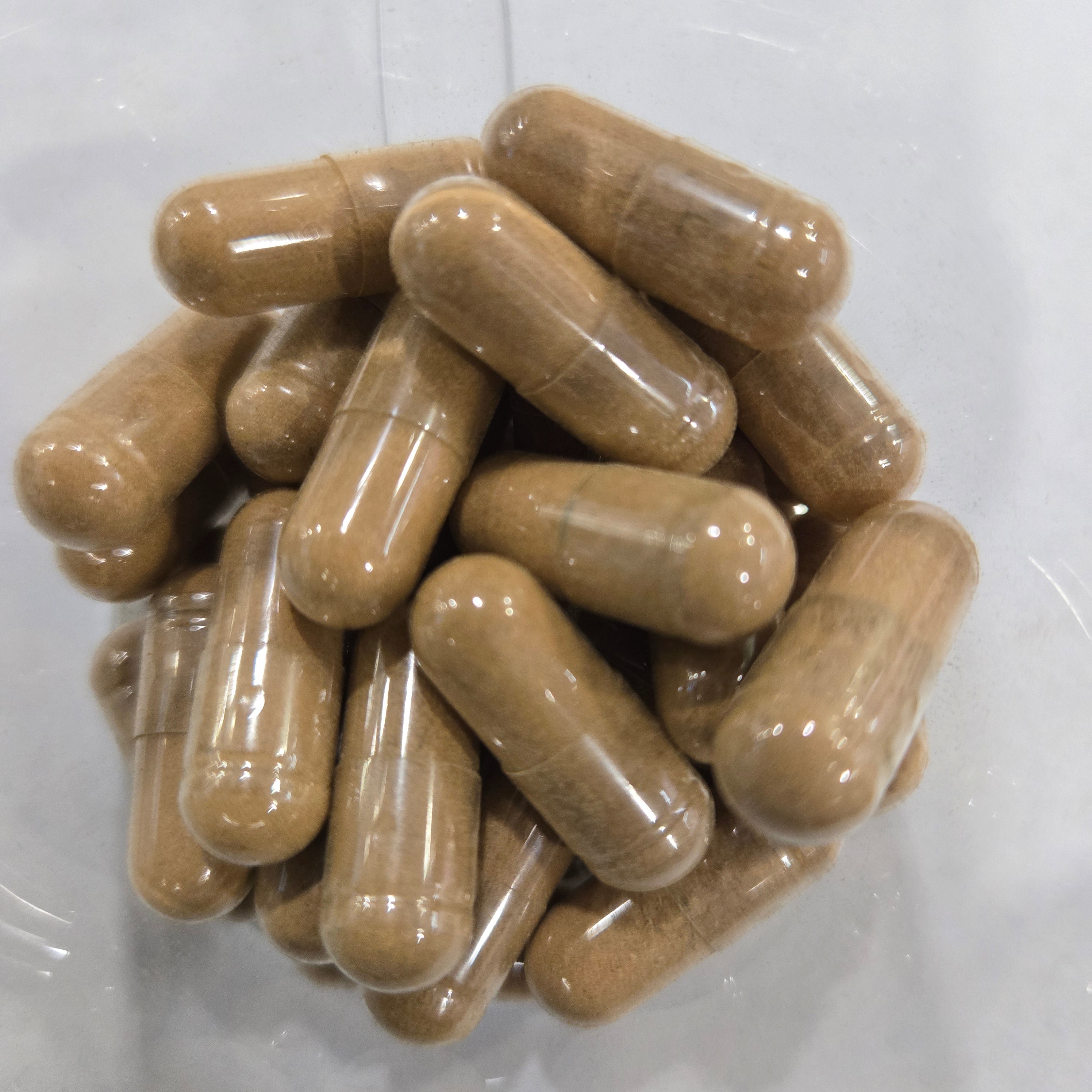 NYC Herbs® Diabetes Control Capsules in a clear container, showing small herbal supplement capsules for blood sugar management.
