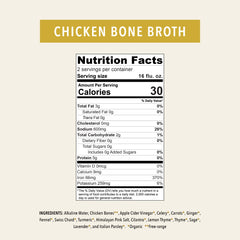 Four bottles of OWL Venice Organic Chicken Bone Broth Elixir, showcasing clear bottles filled with nutritious bone broth.