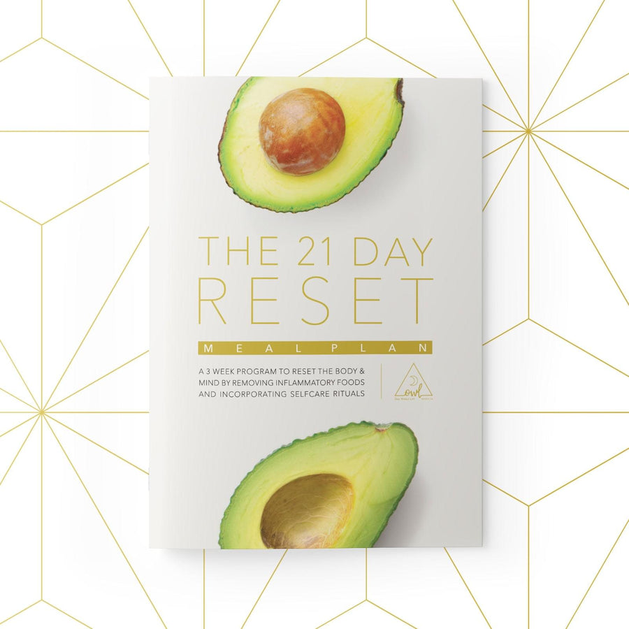 The OWL Venice Reset 21-Day Organic Cleanse Program box, featuring the product logo and clean design.