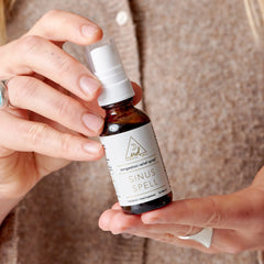 OWL Venice Sinus Spell supplement bottle with label, showing a natural remedy for sinus relief and respiratory support.