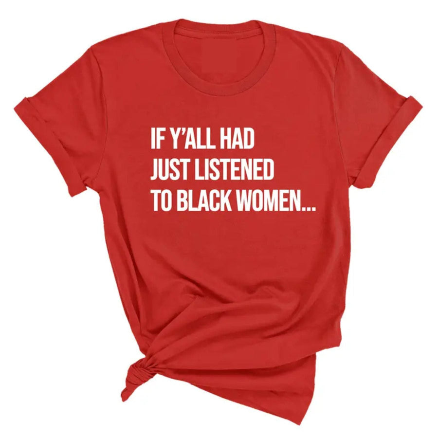 Black women's empowerment T-shirt by Pasimax featuring an inspiring quote graphic on a black fabric, casual social justice apparel.