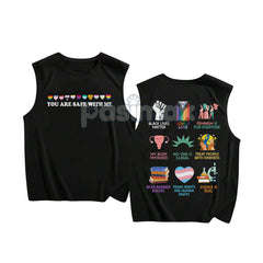White Pasimax human rights tank top featuring activist graphics, social justice design for men and women.