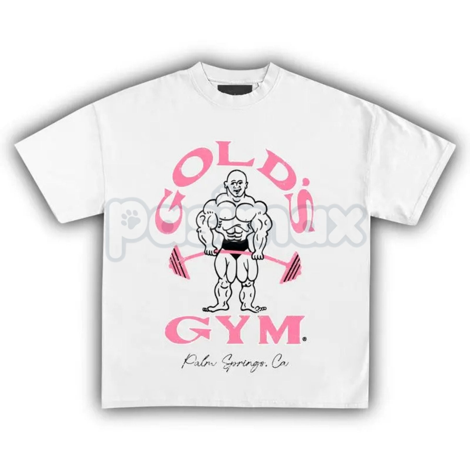 Vintage 90s Gold’s Gym Palm Springs T-shirt by Pasimax featuring California graphic, unisex bodybuilding and retro muscle fitness style.