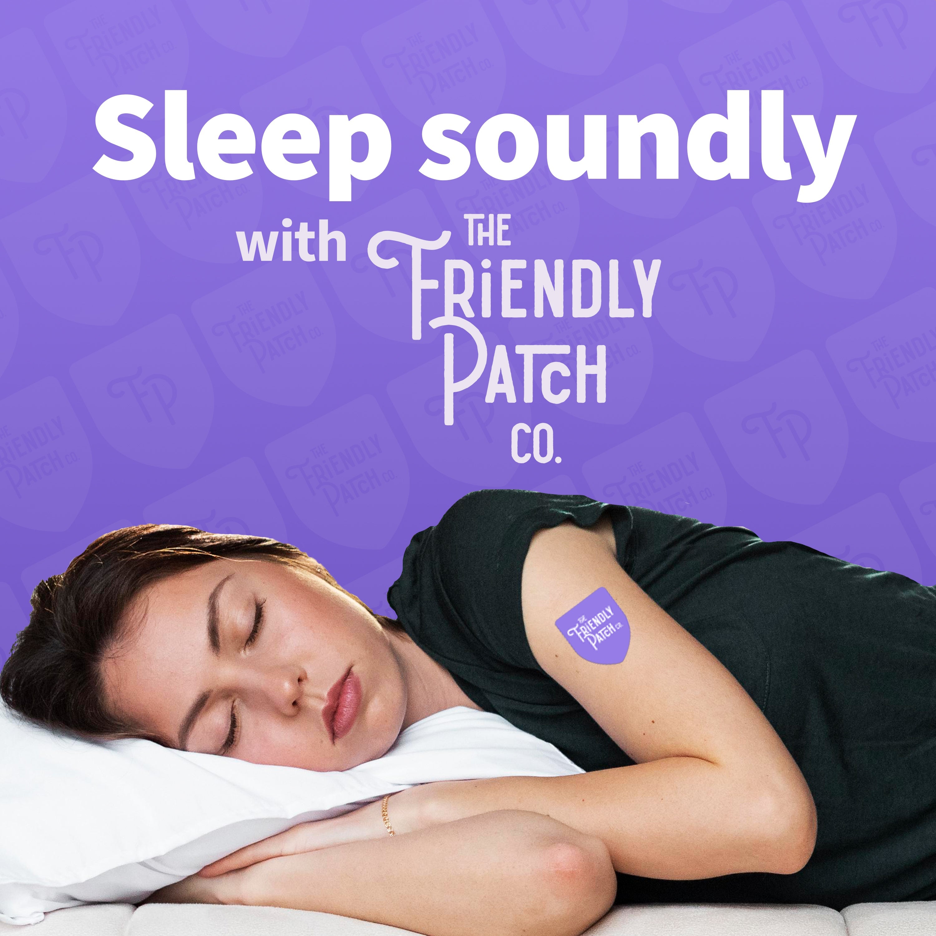 Wearable sleep patches with melatonin, ashwagandha, and magnesium from Friendly Patch Co designed to promote restful sleep.
