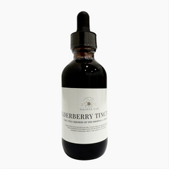 Pioneer Pam Elderberry Tincture bottle for immune system support, with label showing elderberry and natural ingredients.