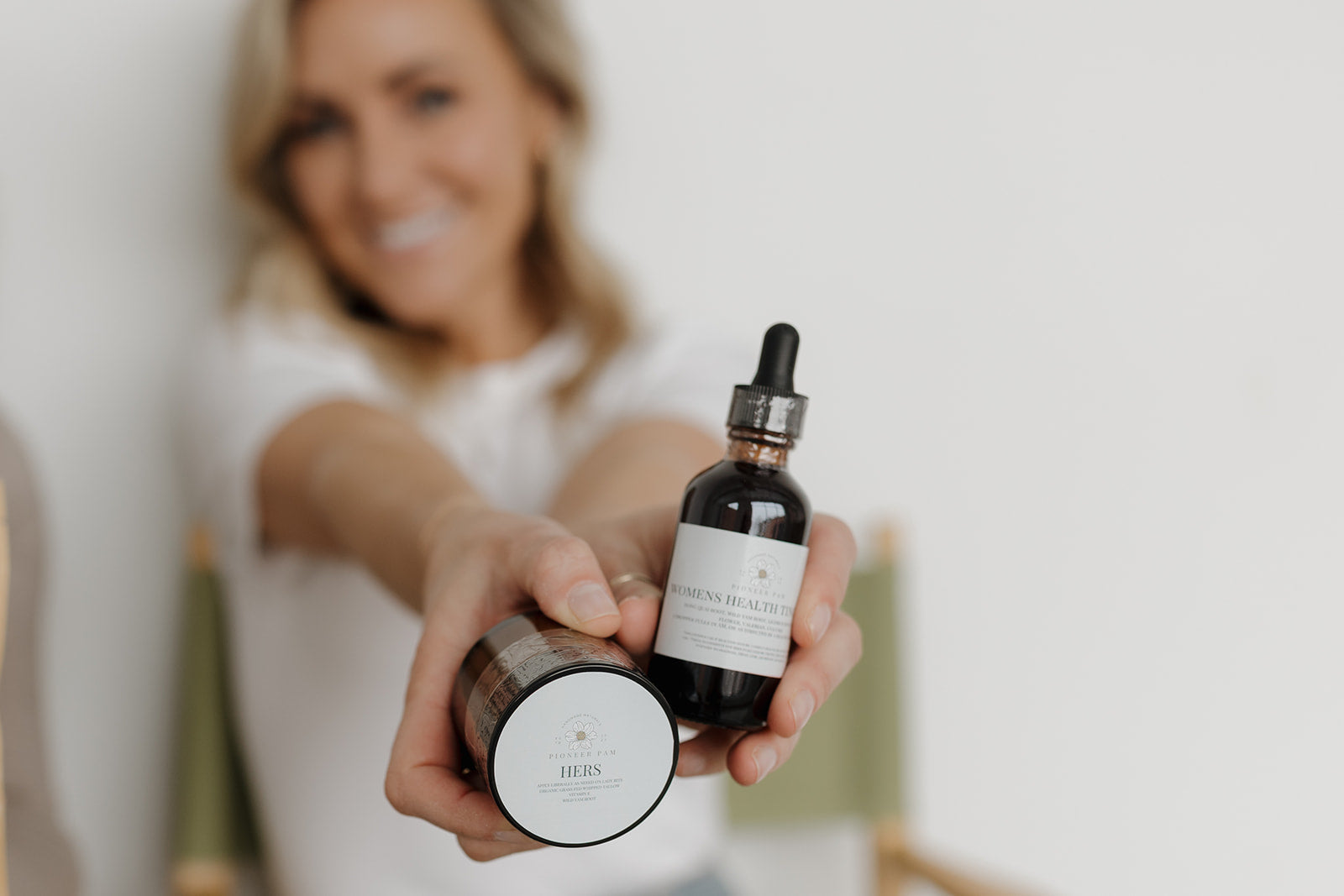 Pioneer Pam HERS Tallow natural hormone support supplement, featuring progesterone support in a jar with a natural product appearance.