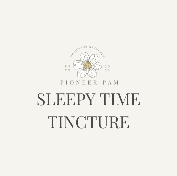 Pioneer Pam Sleepy Time Herbal Tincture for kids and adults, herbal sleep support without melatonin, in a dropper bottle.