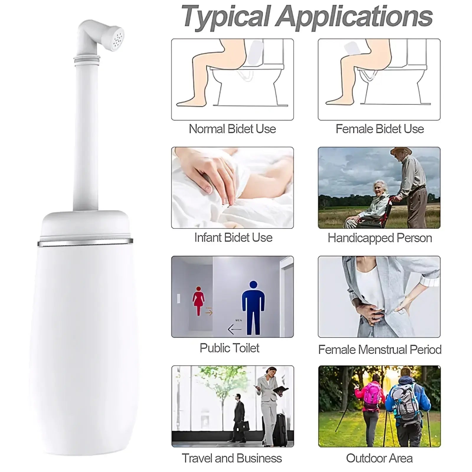White postpartum perineal recovery bottle from ARBA Global, part of a healthcare kit for postpartum perineal care.