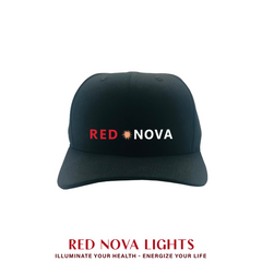 Red Light Therapy Hat by Red Nova Lights LLC, designed for hair growth and pain relief, featuring 660nm and 850nm LED lights.