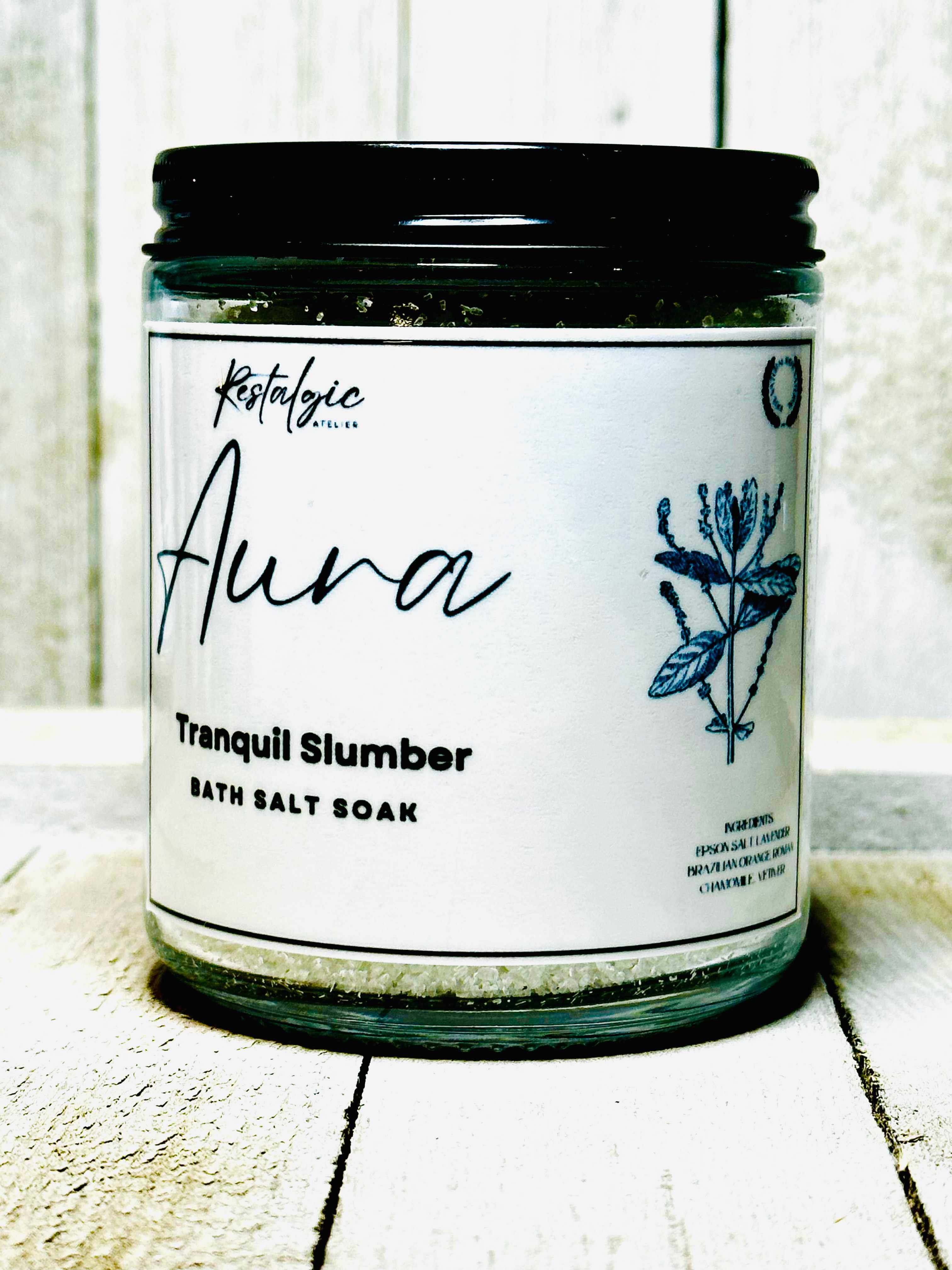 Restalgic Atelier bath and body product titled Tranquil Slumber, a sleep aid designed to promote restful nights.